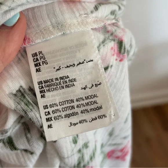 Style & Co T-Shirt White Floral Short Sleeves Petite L NWOT - Picture 5 of 5
